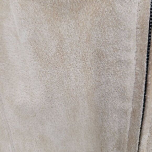 Vtg Womens Siena Camel Suede Genuine Leather Jacket Shacket Sz L Zip Neutral - Picture 7 of 11